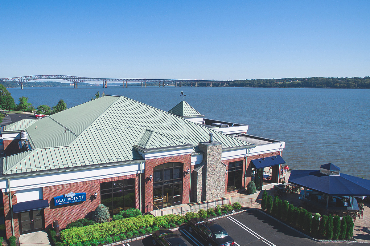 Blu Pointe sits along the Hudson River